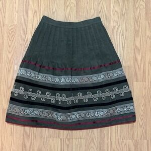 Vintage Krizia Dirndl Skirt 42 Wool & Cashmere Made In Italy